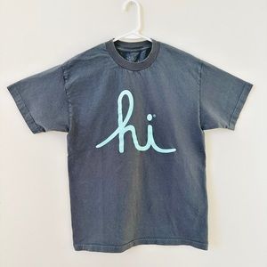 IN4MATION Dark Gray (Turquoise letter) HI SCRIPT TEE, Medium